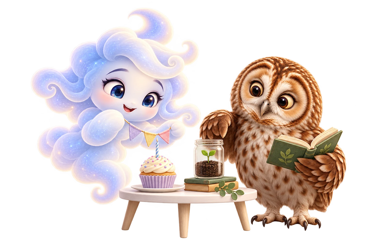 Lumi makes a birthday plan. Tavi explores how things grow.